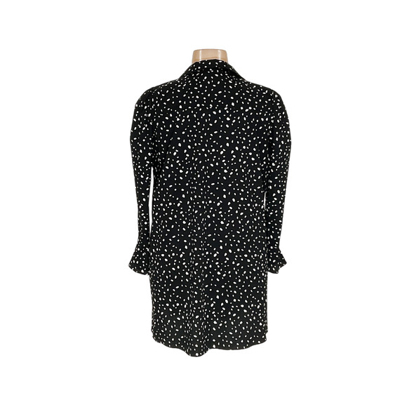 ASOS Black Polka Dot Midi Dress - Women's Size 12 - Picture 2 of 4